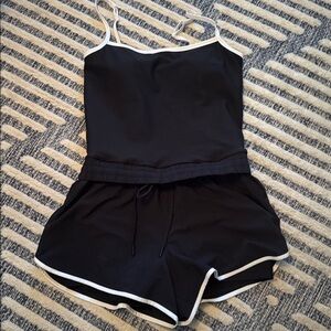 YPB Black and White Trim Romper